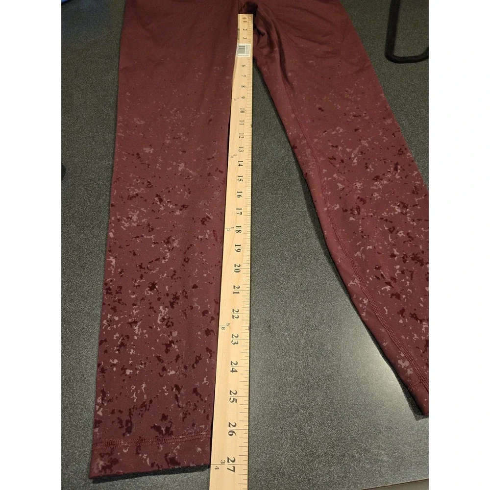 Lululemon Tight Stuff Tight Reflective Bordeaux Drama Leggings Women's 10 27